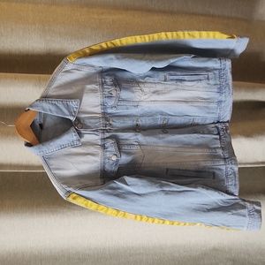 NEW ✨️ MEN DENIM JACKET YELLOW STRIPE